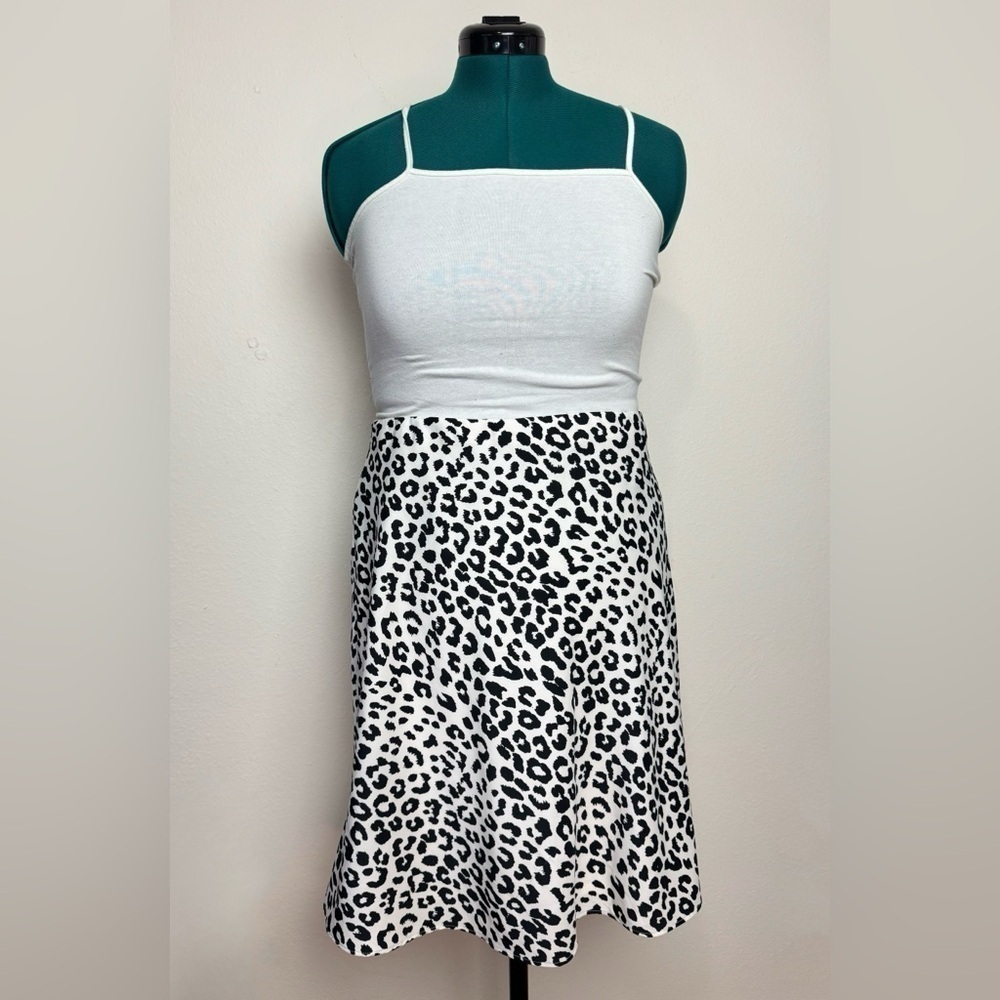 Express Women’s Skirt Size 14 Black White Animal Print Y2K Grunge Whimsigoth 90s
